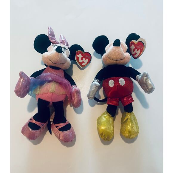 Mickey & Minnie beanie babies - Picture 1 of 3